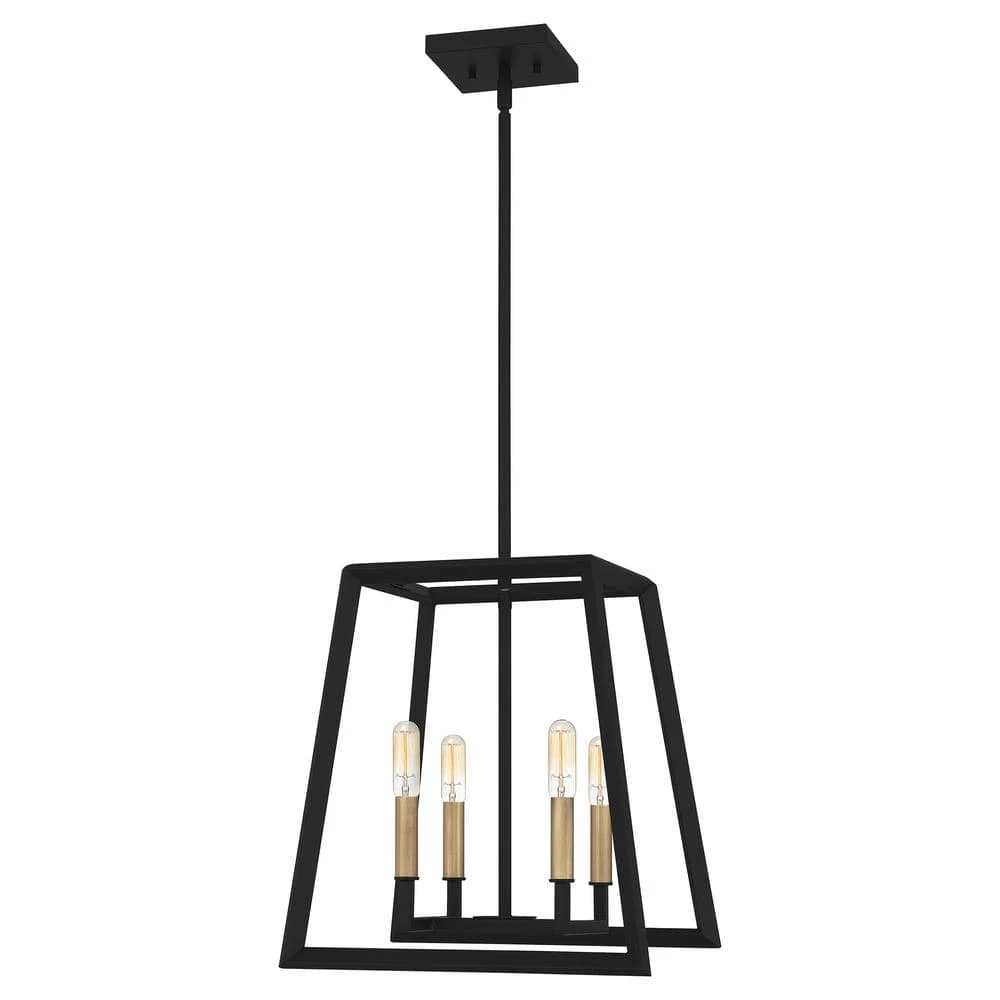 Tilly 4-Light Matte Black Lantern Pendant Light by Quoizel 3 Tilly 4-Light Matte Black Lantern Pendant Light by Quoizel