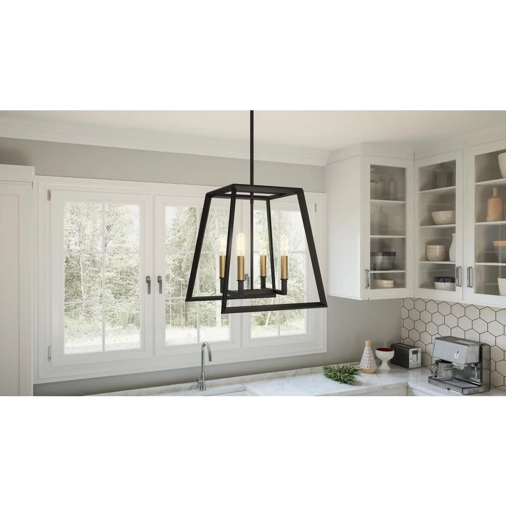 Tilly 4-Light Matte Black Lantern Pendant Light by Quoizel 4 Tilly 4-Light Matte Black Lantern Pendant Light by Quoizel - Image 2