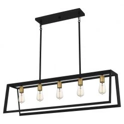 Tilly 5-Light Matte Black Island Light by Quoizel