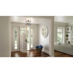 Abner 14 in. 3-Light Matte Black Semi-Flush Mount by Quoizel -Quoizel Sales matte black quoizel flush mount lights abr1714mbk 31 1000