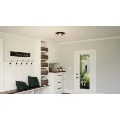 Acacia 2-Light Matte Black Flush Mount with Clear Water Glass by Quoizel -Quoizel Sales matte black quoizel flush mount lights aca1614mbk 31 1000