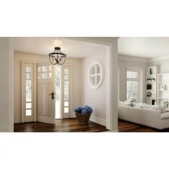 Adelaide 16 in. 3-Light Matte Black Semi-Flush Mount by Quoizel -Quoizel Sales matte black quoizel flush mount lights adl1716mbk 31 1000