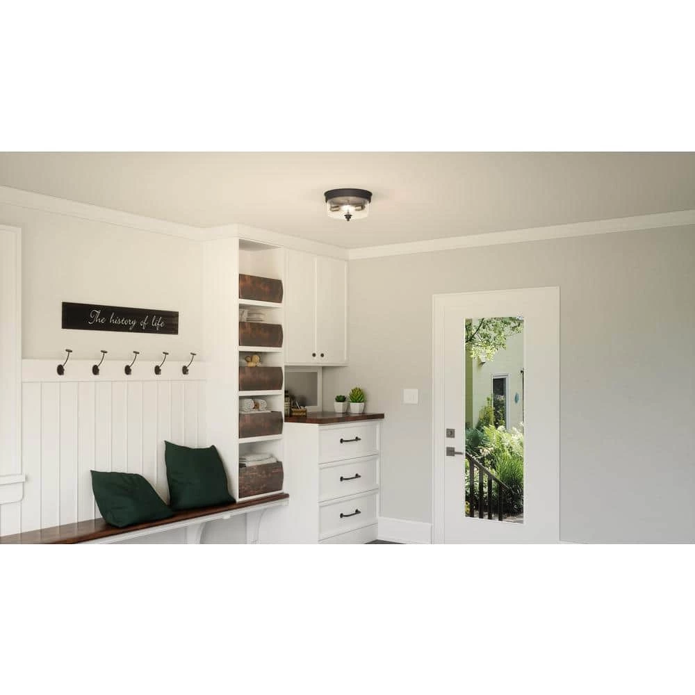 Cox 2-Light Matte Black Flush Mount with Clear Glass by Quoizel 10 Cox 2-Light Matte Black Flush Mount with Clear Glass by Quoizel - Image 8