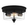 Cox 2-Light Matte Black Flush Mount with Clear Glass by Quoizel -Quoizel Sales matte black quoizel flush mount lights cox1613mbk 64 1000