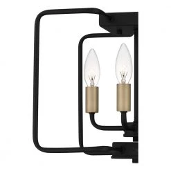 Cox 4-Light Matte Black Semi-Flush Mount with Clear Glass by Quoizel -Quoizel Sales matte black quoizel flush mount lights cox1712mbk 44 1000