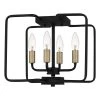 Cox 4-Light Matte Black Semi-Flush Mount with Clear Glass by Quoizel -Quoizel Sales matte black quoizel flush mount lights cox1712mbk 64 1000