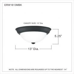 Erwin 13 in. 2-Light Matte Black Flush Mount by Quoizel -Quoizel Sales matte black quoizel flush mount lights erw1613mbk 44 1000