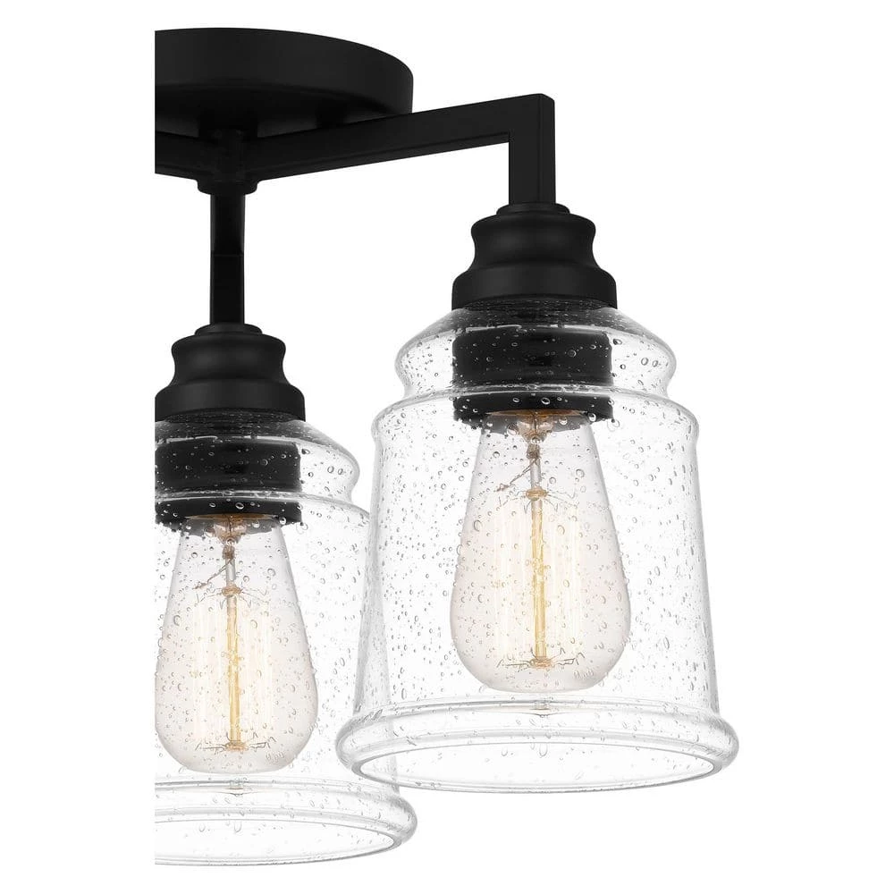 McIntire 14 in. 3-Light Matte Black Flush Mount by Quoizel 8 McIntire 14 in. 3-Light Matte Black Flush Mount by Quoizel - Image 6