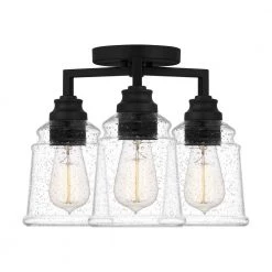 McIntire 14 in. 3-Light Matte Black Flush Mount by Quoizel 13 McIntire 14 in. 3-Light Matte Black Flush Mount by Quoizel -Quoizel Sales matte black quoizel flush mount lights mci1614mbk 4f 1000