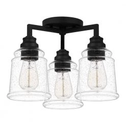 McIntire 14 in. 3-Light Matte Black Flush Mount by Quoizel 12 McIntire 14 in. 3-Light Matte Black Flush Mount by Quoizel -Quoizel Sales matte black quoizel flush mount lights mci1614mbk c3 1000