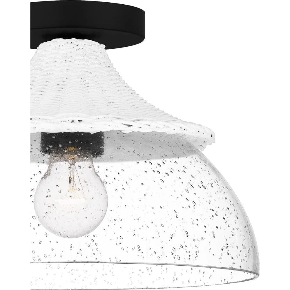 Otten 12 in. 1-Light Matte Black Semi-Flush Mount by Quoizel 8 Otten 12 in. 1-Light Matte Black Semi-Flush Mount by Quoizel - Image 6