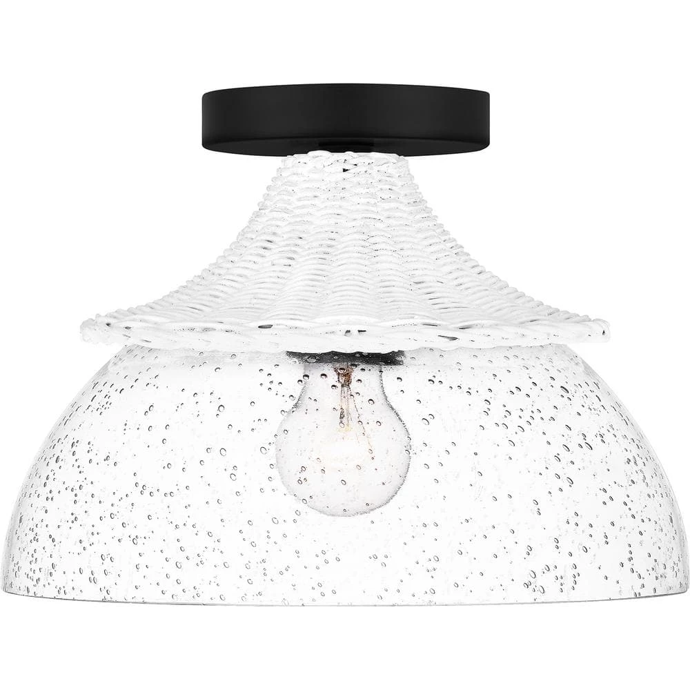 Otten 12 in. 1-Light Matte Black Semi-Flush Mount by Quoizel 5 Otten 12 in. 1-Light Matte Black Semi-Flush Mount by Quoizel - Image 3