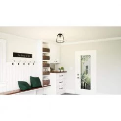 Labrant 10.5 in. 1-Light Matte Black Semi-Flush Mount by Quoizel -Quoizel Sales matte black quoizel flush mount lights qfl5612mbk 31 1000