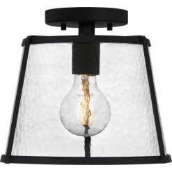 Labrant 10.5 in. 1-Light Matte Black Semi-Flush Mount by Quoizel -Quoizel Sales matte black quoizel flush mount lights qfl5612mbk 4f 1000