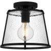 Labrant 10.5 in. 1-Light Matte Black Semi-Flush Mount by Quoizel