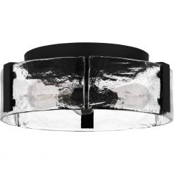 Angora 14 in. 3-Light Matte Black Flush Mount by Quoizel -Quoizel Sales matte black quoizel flush mount lights qfl5636mbk c3 1000