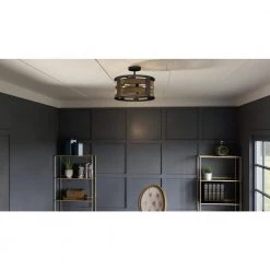 Milton 3-Light Matte Black Semi-Flush Mount by Quoizel -Quoizel Sales matte black quoizel flush mount lights qsf5337mbk 31 1000