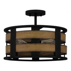 Milton 3-Light Matte Black Semi-Flush Mount by Quoizel -Quoizel Sales matte black quoizel flush mount lights qsf5337mbk c3 1000