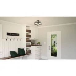 Paulsen 4-Light Matte Black Semi-Flush Mount by Quoizel -Quoizel Sales matte black quoizel flush mount lights qsf5349mbk 31 1000