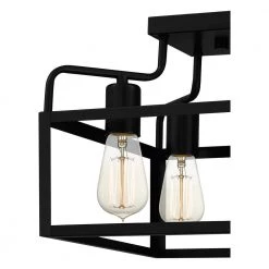 Paulsen 4-Light Matte Black Semi-Flush Mount by Quoizel -Quoizel Sales matte black quoizel flush mount lights qsf5349mbk 44 1000