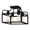 Paulsen 4-Light Matte Black Semi-Flush Mount by Quoizel -Quoizel Sales matte black quoizel flush mount lights qsf5349mbk 64 1000