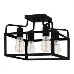 Paulsen 4-Light Matte Black Semi-Flush Mount by Quoizel -Quoizel Sales matte black quoizel flush mount lights qsf5349mbk c3 1000