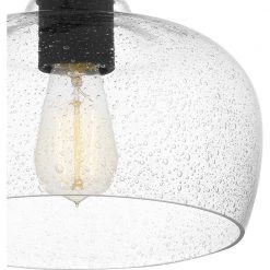 Remington 10.5 in. 1-Light Matte Black Semi-Flush Mount by Quoizel -Quoizel Sales matte black quoizel flush mount lights qsf5588mbk 44 1000