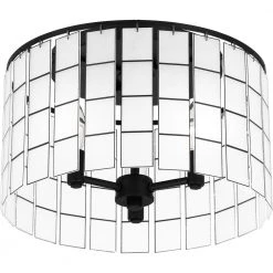 Seigler 14 in. 3-Light Matte Black Semi-Flush Mount by Quoizel -Quoizel Sales matte black quoizel flush mount lights sgl1714mbk 1f 1000