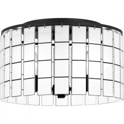 Seigler 14 in. 3-Light Matte Black Semi-Flush Mount by Quoizel