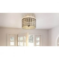 Seigler 14 in. 3-Light Matte Black Semi-Flush Mount by Quoizel -Quoizel Sales matte black quoizel flush mount lights sglm1714mbk 31 1000