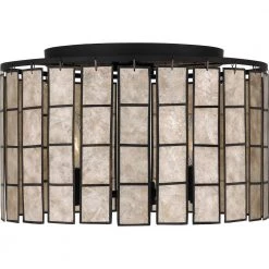 Seigler 14 in. 3-Light Matte Black Semi-Flush Mount by Quoizel -Quoizel Sales matte black quoizel flush mount lights sglm1714mbk 4f 1000