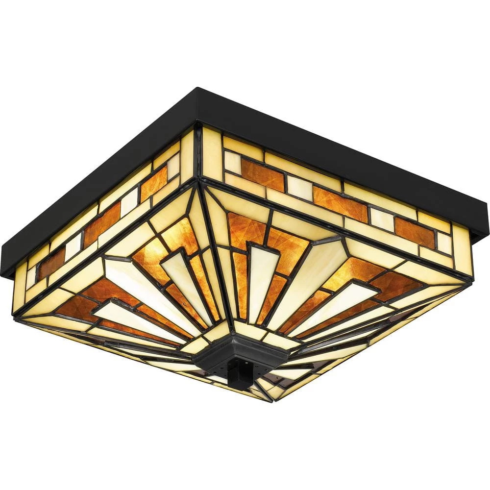 Hathaway 14 in. 3-Light Matte Black Flush Mount by Quoizel 7 Hathaway 14 in. 3-Light Matte Black Flush Mount by Quoizel - Image 5