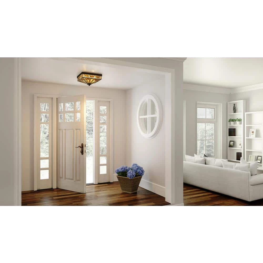 Hathaway 14 in. 3-Light Matte Black Flush Mount by Quoizel 10 Hathaway 14 in. 3-Light Matte Black Flush Mount by Quoizel - Image 8