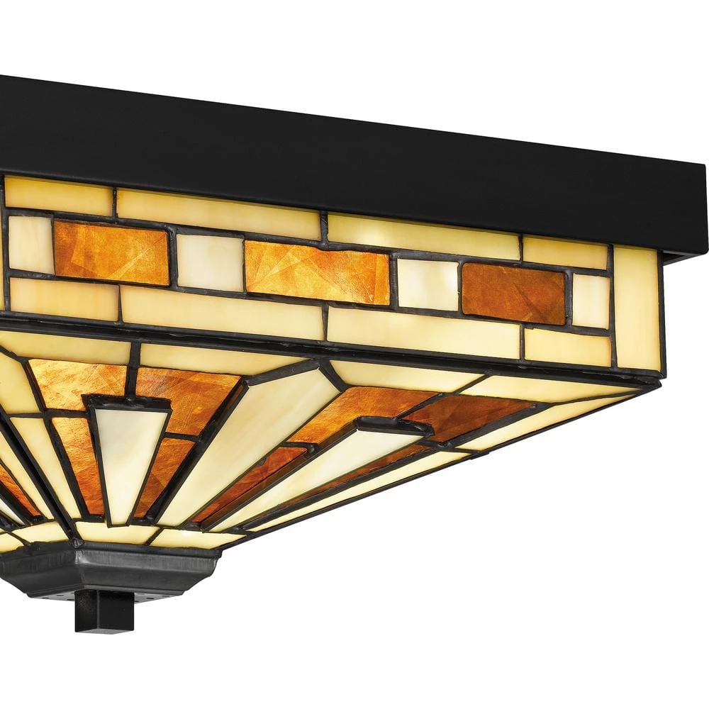 Hathaway 14 in. 3-Light Matte Black Flush Mount by Quoizel 8 Hathaway 14 in. 3-Light Matte Black Flush Mount by Quoizel - Image 6