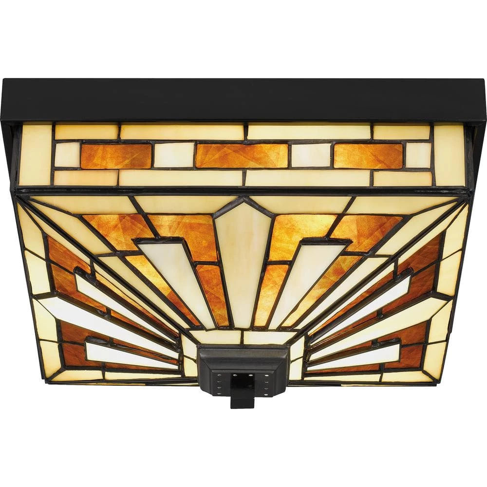 Hathaway 14 in. 3-Light Matte Black Flush Mount by Quoizel 6 Hathaway 14 in. 3-Light Matte Black Flush Mount by Quoizel - Image 4