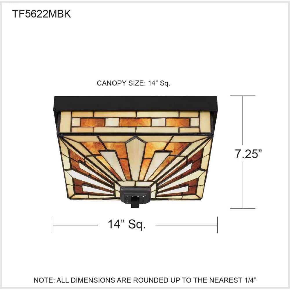 Hathaway 14 in. 3-Light Matte Black Flush Mount by Quoizel 9 Hathaway 14 in. 3-Light Matte Black Flush Mount by Quoizel - Image 7