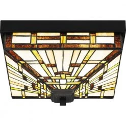 Mill Run 14 in. 3-Light Matte Black Flush Mount by Quoizel -Quoizel Sales matte black quoizel flush mount lights tf5626mbk 4f 1000