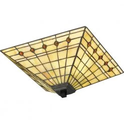 Braden 14 in. 2-Light Matte Black Flush Mount by Quoizel -Quoizel Sales matte black quoizel flush mount lights tf5628mbk 1f 1000