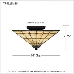 Braden 14 in. 2-Light Matte Black Flush Mount by Quoizel -Quoizel Sales matte black quoizel flush mount lights tf5628mbk 76 1000