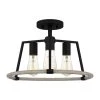 Tippet 3-Light Matte Black Semi-Flush Mount by Quoizel -Quoizel Sales matte black quoizel flush mount lights tpt1716mbk 64 1000