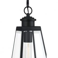 Paxton 1-Light Black Outdoor Pendant Light by Quoizel -Quoizel Sales matte black quoizel outdoor pendant lights pax1907mbk 44 1000