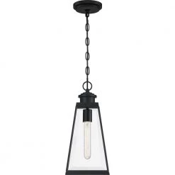 Paxton 1-Light Black Outdoor Pendant Light by Quoizel -Quoizel Sales matte black quoizel outdoor pendant lights pax1907mbk 4f 1000