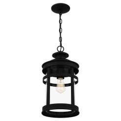 Scout 1-Light Matte Black Outdoor Pendant Light with Clear Glass by Quoizel 15 Scout 1-Light Matte Black Outdoor Pendant Light with Clear Glass by Quoizel -Quoizel Sales matte black quoizel outdoor pendant lights sco1909mbk 1f 1000