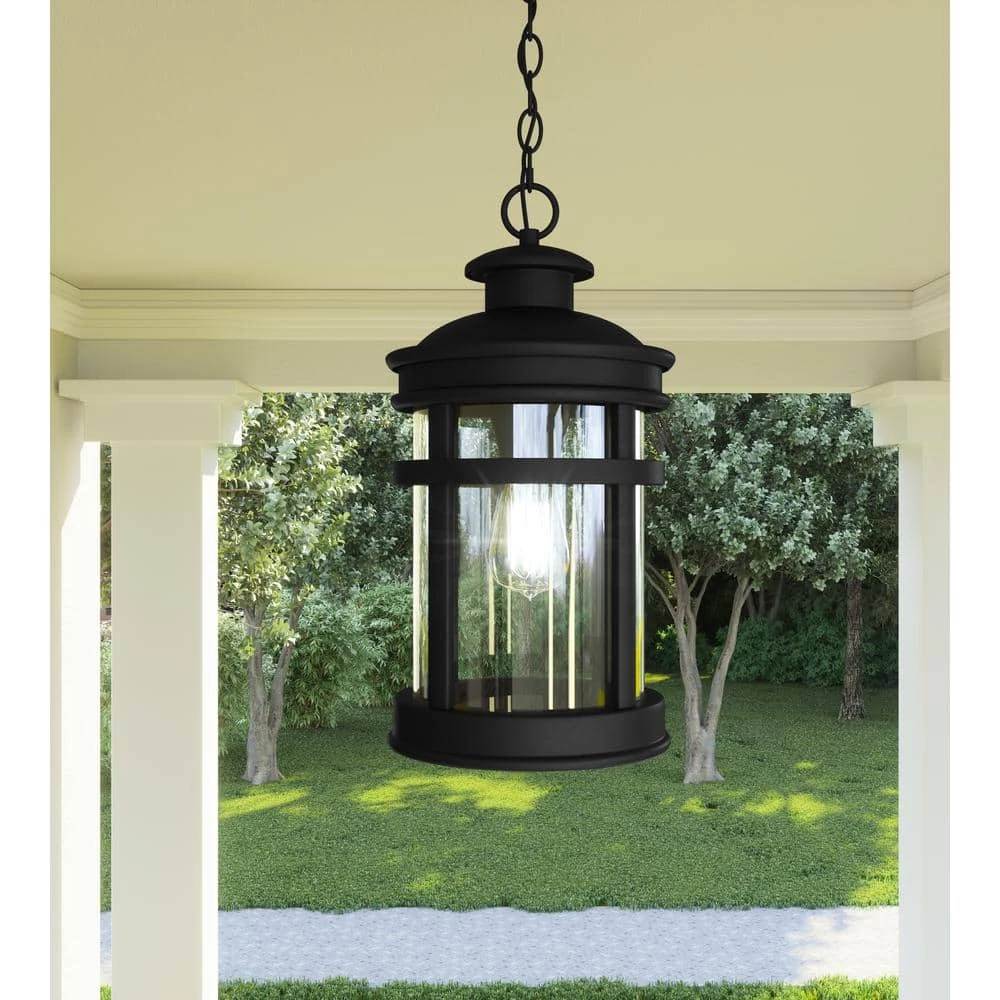 Scout 1-Light Matte Black Outdoor Pendant Light with Clear Glass by Quoizel 4 Scout 1-Light Matte Black Outdoor Pendant Light with Clear Glass by Quoizel - Image 2