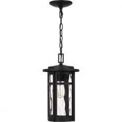 Uma 8 in. 1-Light Matte Black Outdoor Pendant-Light with Clear Water Glass by Quoizel 15 Uma 8 in. 1-Light Matte Black Outdoor Pendant-Light with Clear Water Glass by Quoizel -Quoizel Sales matte black quoizel outdoor pendant lights uma1908mbk c3 1000