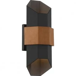 Chasm 1-Light Black Outdoor LED Wall Lantern Sconce by Quoizel