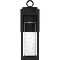 Donegal 5 in. 1-Light Matte Black Outdoor Wall Lantern Sconce with Clear Seeded Glass by Quoizel 15 Donegal 5 in. 1-Light Matte Black Outdoor Wall Lantern Sconce with Clear Seeded Glass by Quoizel -Quoizel Sales matte black quoizel outdoor sconces dgl8405mbk 4f 1000