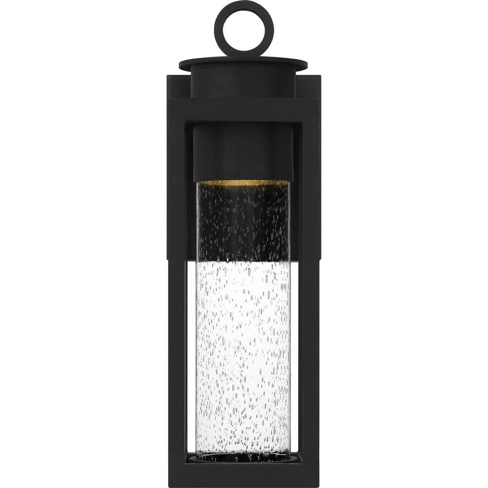 Donegal 5 in. 1-Light Matte Black Outdoor Wall Lantern Sconce with Clear Seeded Glass by Quoizel 7 Donegal 5 in. 1-Light Matte Black Outdoor Wall Lantern Sconce with Clear Seeded Glass by Quoizel - Image 5
