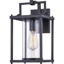 Garrett 1-Light Black Outdoor Wall Lantern Sconce by Quoizel