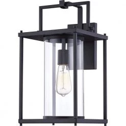 Garrett 1-Light Black Outdoor Wall Lantern Sconce by Quoizel